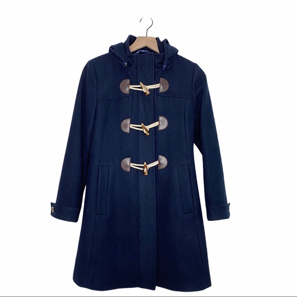 SOLD - MOMO MATERNITY Coat Small Wool Blend Navy Blue - Picture 16 of 16